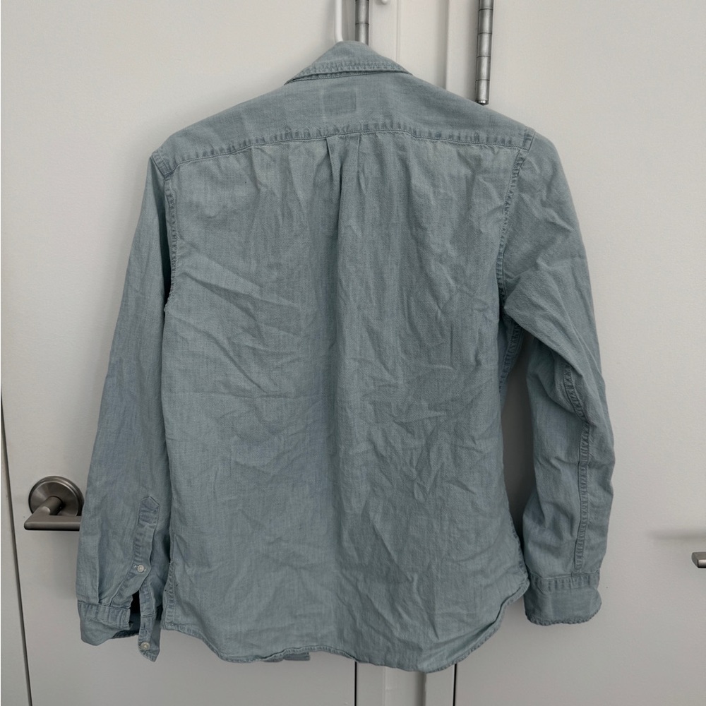 J Crew Men’s Denim button up shirt light blue
